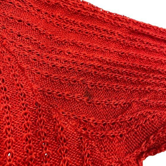 Eileen Fisher Loose Knit Open Red Linen Cardigan Size L‎ - Picture 7 of 9